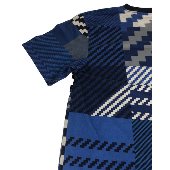 adidas Men's Trefoil Shirt Blue Gray Digital Camo Short Sleeve Medium Long Tee - Picture 11 of 11
